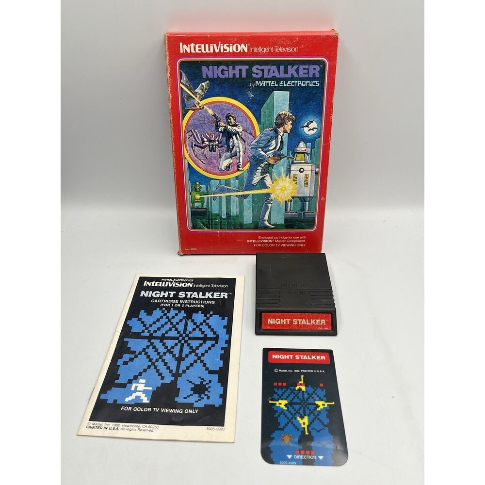 Night Stalker Intellivision Game With Box Manual And Overlays Mattel
